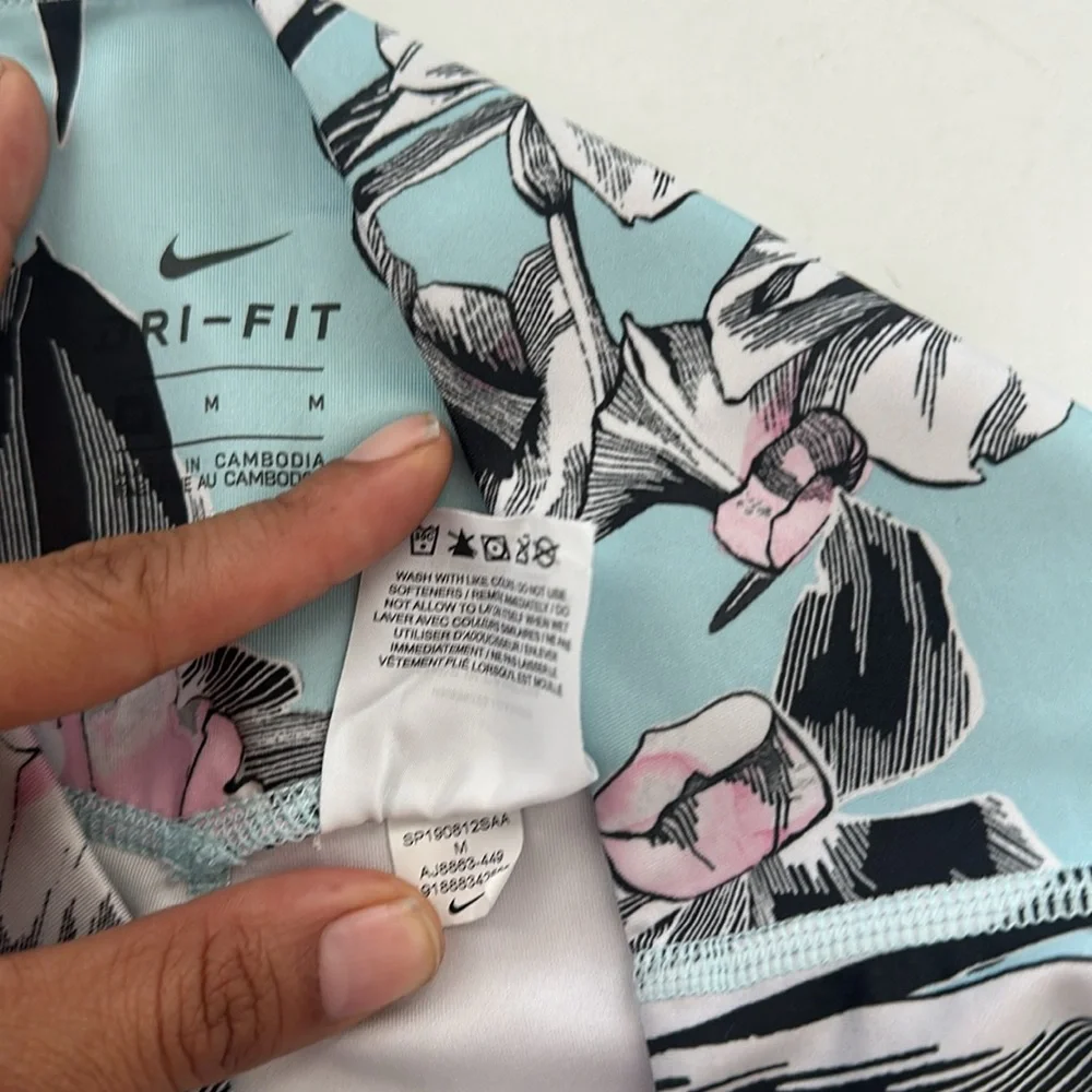 Nike Dri Fit Blue floral leggings Size M - Picture 12 of 16